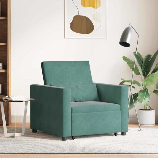 vidaXL Single Sofa Bed Reclining Dark green 90 x 165 x 87 cm Velvet