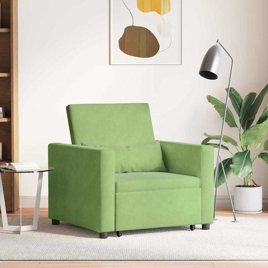 vidaXL Single Sofa Bed Reclining Light green 90 x 165 x 87 cm Velvet
