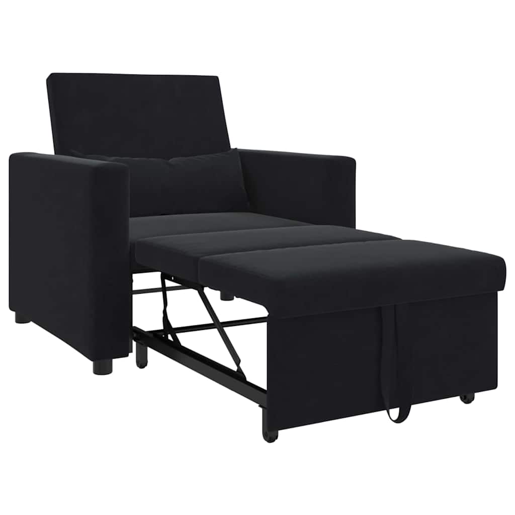 vidaXL Single Sofa Bed Reclining Black 90 x 165 x 87 cm Velvet