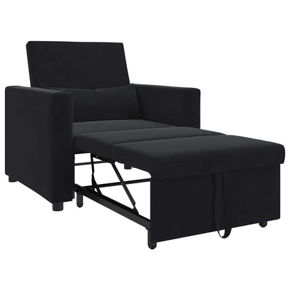 vidaXL Single Sofa Bed Reclining Black 90 x 165 x 87 cm Velvet