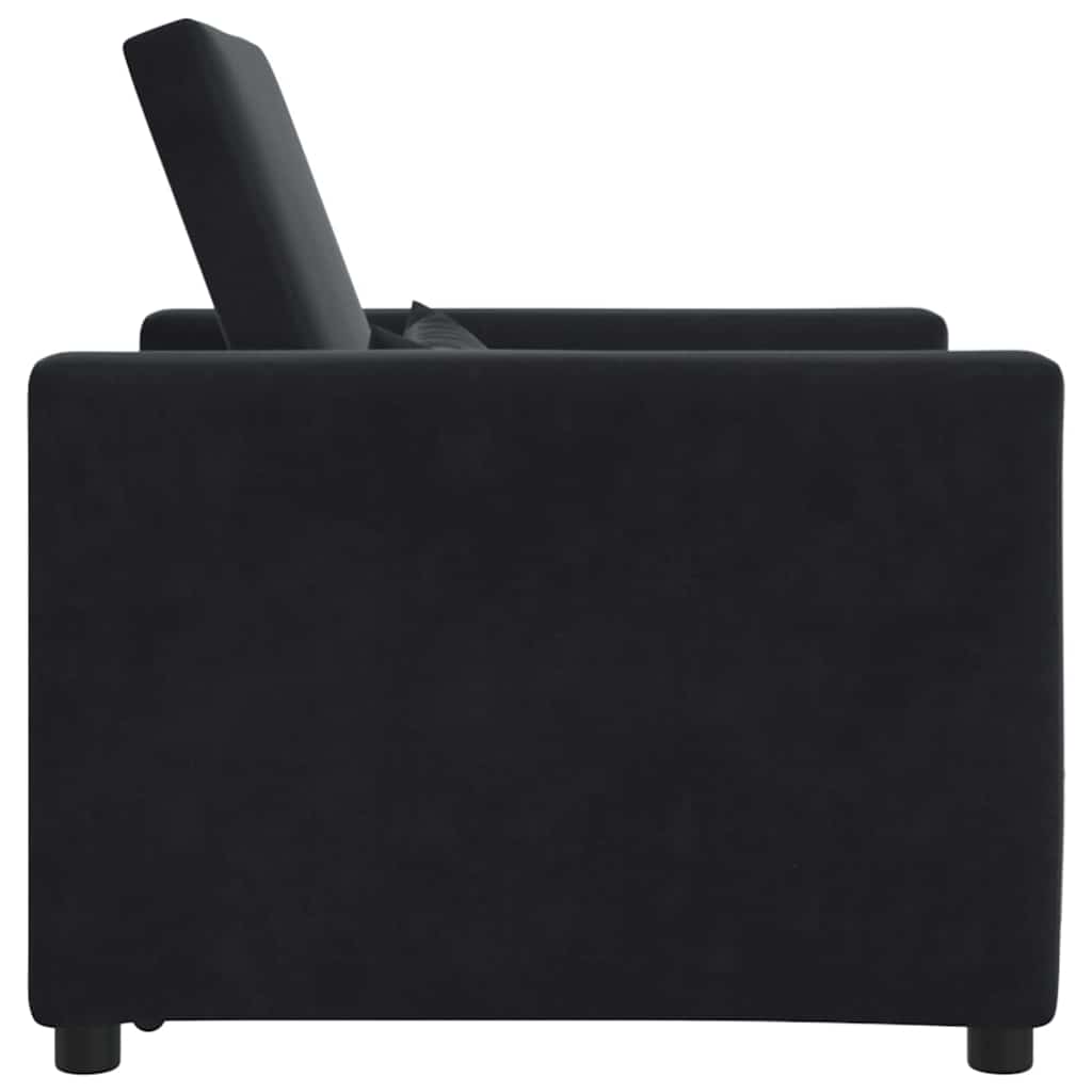 vidaXL Single Sofa Bed Reclining Black 90 x 165 x 87 cm Velvet