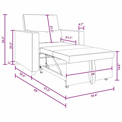 vidaXL Single Sofa Bed Reclining Black 90 x 165 x 87 cm Velvet