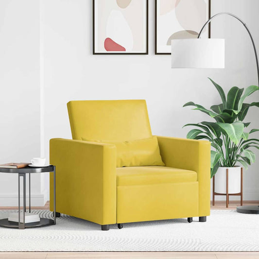 vidaXL Single Sofa Bed Reclining Yellow 90 x 165 x 87 cm Velvet