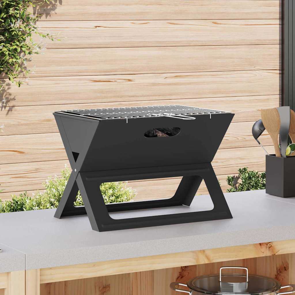 vidaXL Outdoor Grill Black 46 x 30 x 31 cm Steel