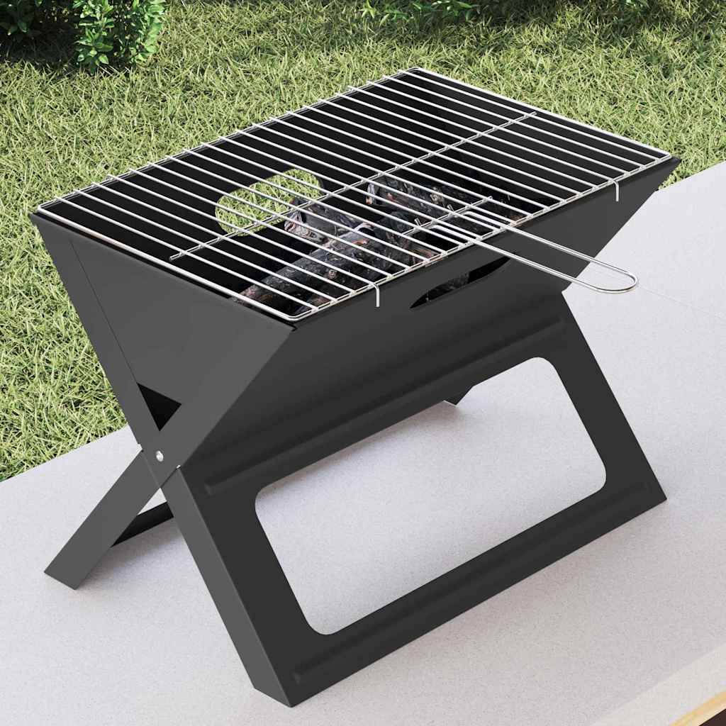 vidaXL Outdoor Grill Black 46 x 30 x 31 cm Steel