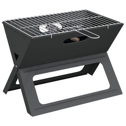 vidaXL Outdoor Grill Black 46 x 30 x 31 cm Steel