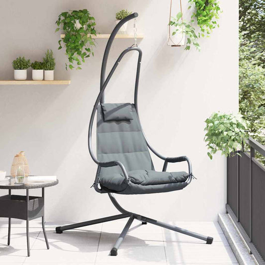 vidaXL Hanging Egg Chair Steel 94 x 107 x 196.5 cm Anthracite