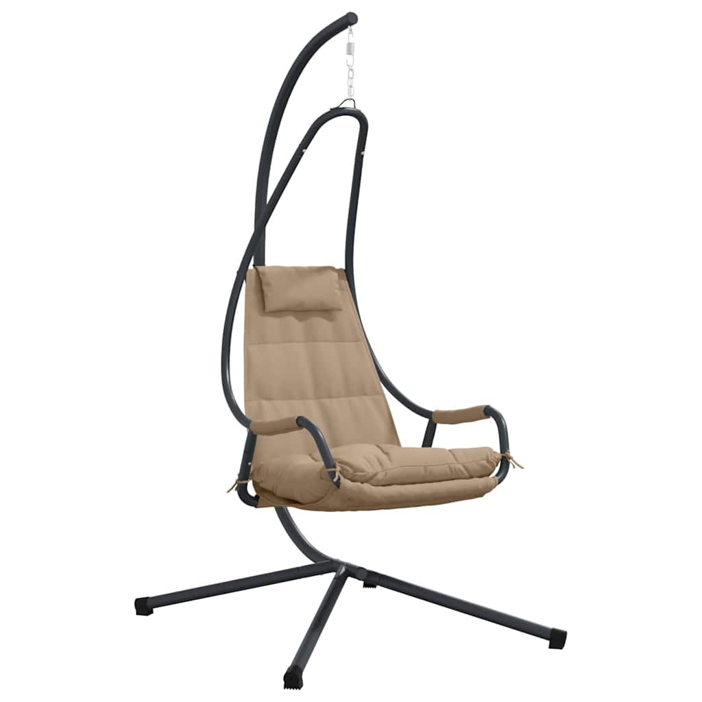 vidaXL Hanging Egg Chair Folding Taupe 94 x 107 x 196.5 cm Steel
