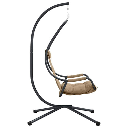vidaXL Hanging Egg Chair Folding Taupe 94 x 107 x 196.5 cm Steel