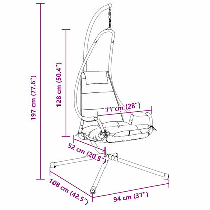 vidaXL Hanging Egg Chair Folding Taupe 94 x 107 x 196.5 cm Steel