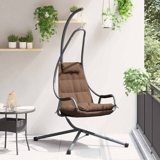 vidaXL Hanging Egg Chair Steel 94 x 107 x 196.5 cm Coffee