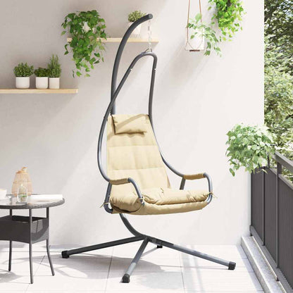 vidaXL Hanging Egg Chair Folding Beige 94 x 107 x 196.5 cm Steel