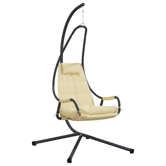 vidaXL Hanging Egg Chair Steel 94 x 107 x 196.5 cm Beige