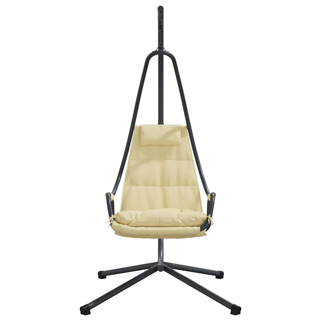 vidaXL Hanging Egg Chair Folding Beige 94 x 107 x 196.5 cm Steel