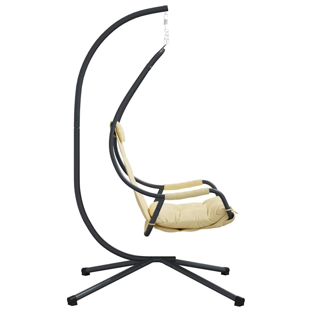vidaXL Hanging Egg Chair Folding Beige 94 x 107 x 196.5 cm Steel