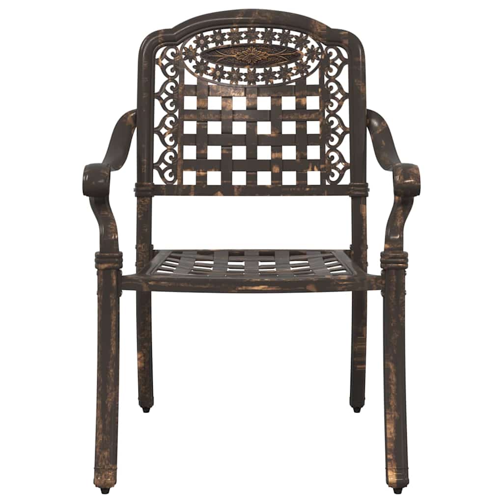 vidaXL Garden Chair 2 pcs Bronze 55 x 56.5 x 91cm Aluminium