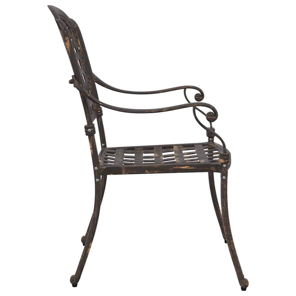 vidaXL Garden Chair 2 pcs Bronze 55 x 56.5 x 91cm Aluminium