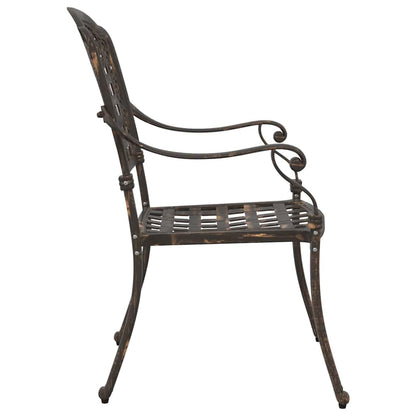 vidaXL Garden Chair 2 pcs Bronze 55 x 56.5 x 91cm Aluminium