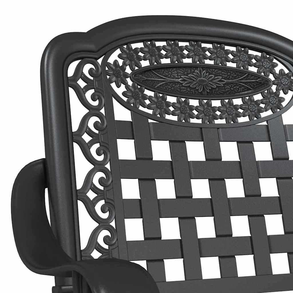 vidaXL Garden Chair 2 pcs Black 55 x 56.5 x 91cm Aluminium
