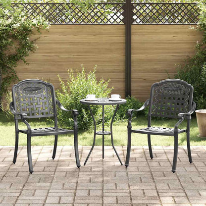 vidaXL Garden Chair 2 pcs Black 55 x 56.5 x 91cm Aluminium