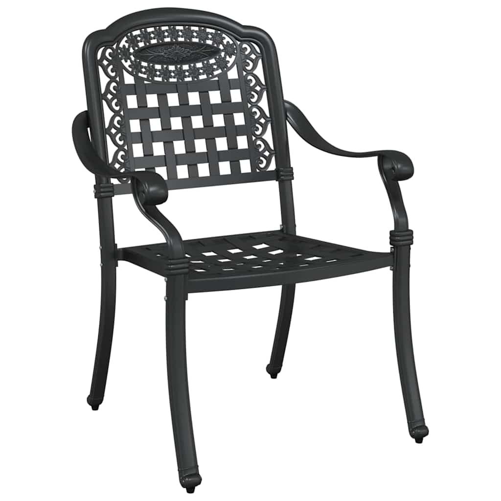 vidaXL Garden Chair 2 pcs Black 55 x 56.5 x 91cm Aluminium
