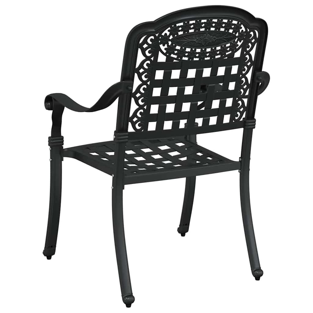 vidaXL Garden Chair 2 pcs Black 55 x 56.5 x 91cm Aluminium