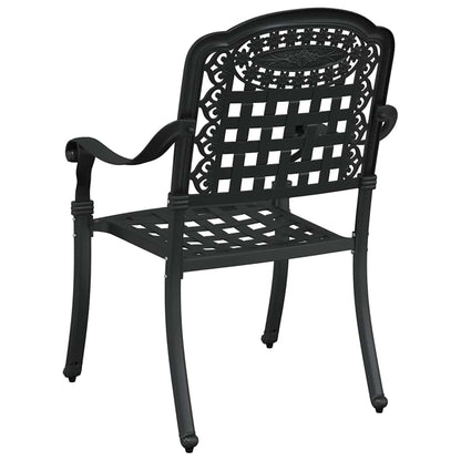 vidaXL Garden Chair 2 pcs Black 55 x 56.5 x 91cm Aluminium