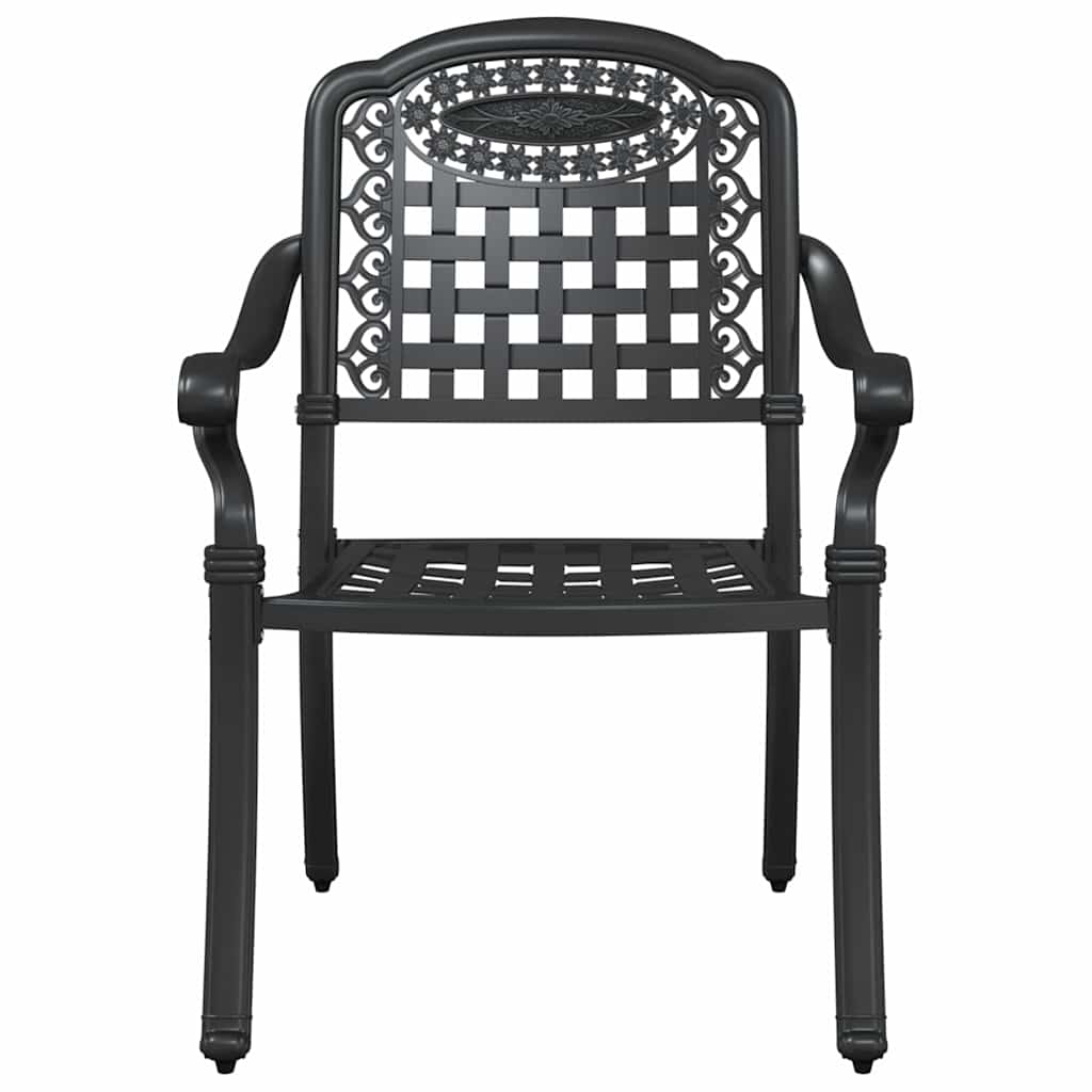 vidaXL Garden Chair 2 pcs Black 55 x 56.5 x 91cm Aluminium