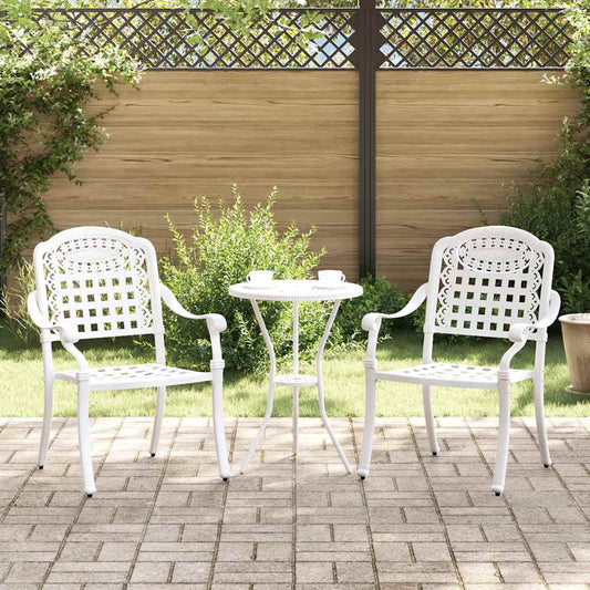 vidaXL Garden Chair 2 pcs White 55 x 56.5 x 91cm Aluminium