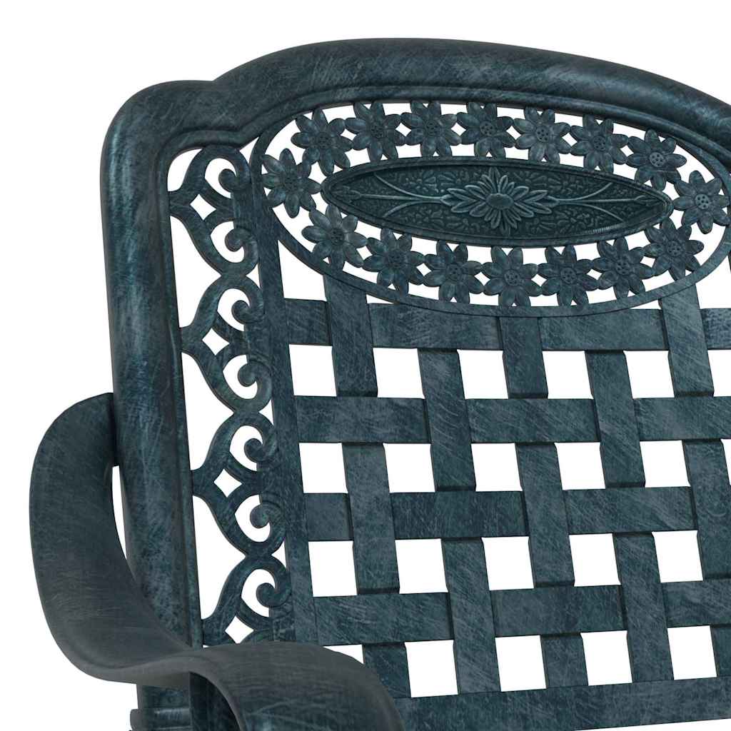 vidaXL Garden Chair 2 pcs Green 55 x 56.5 x 91cm Aluminium