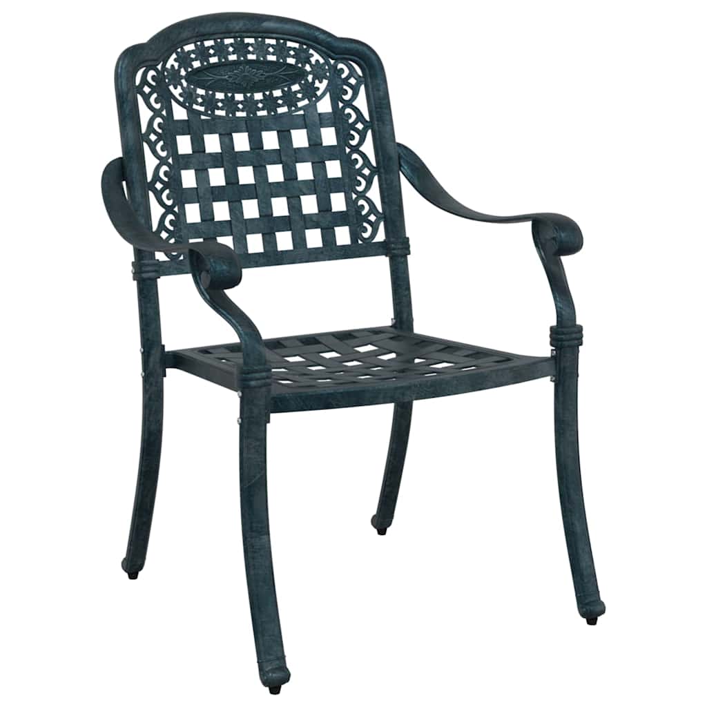 vidaXL Garden Chair 2 pcs Green 55 x 56.5 x 91cm Aluminium
