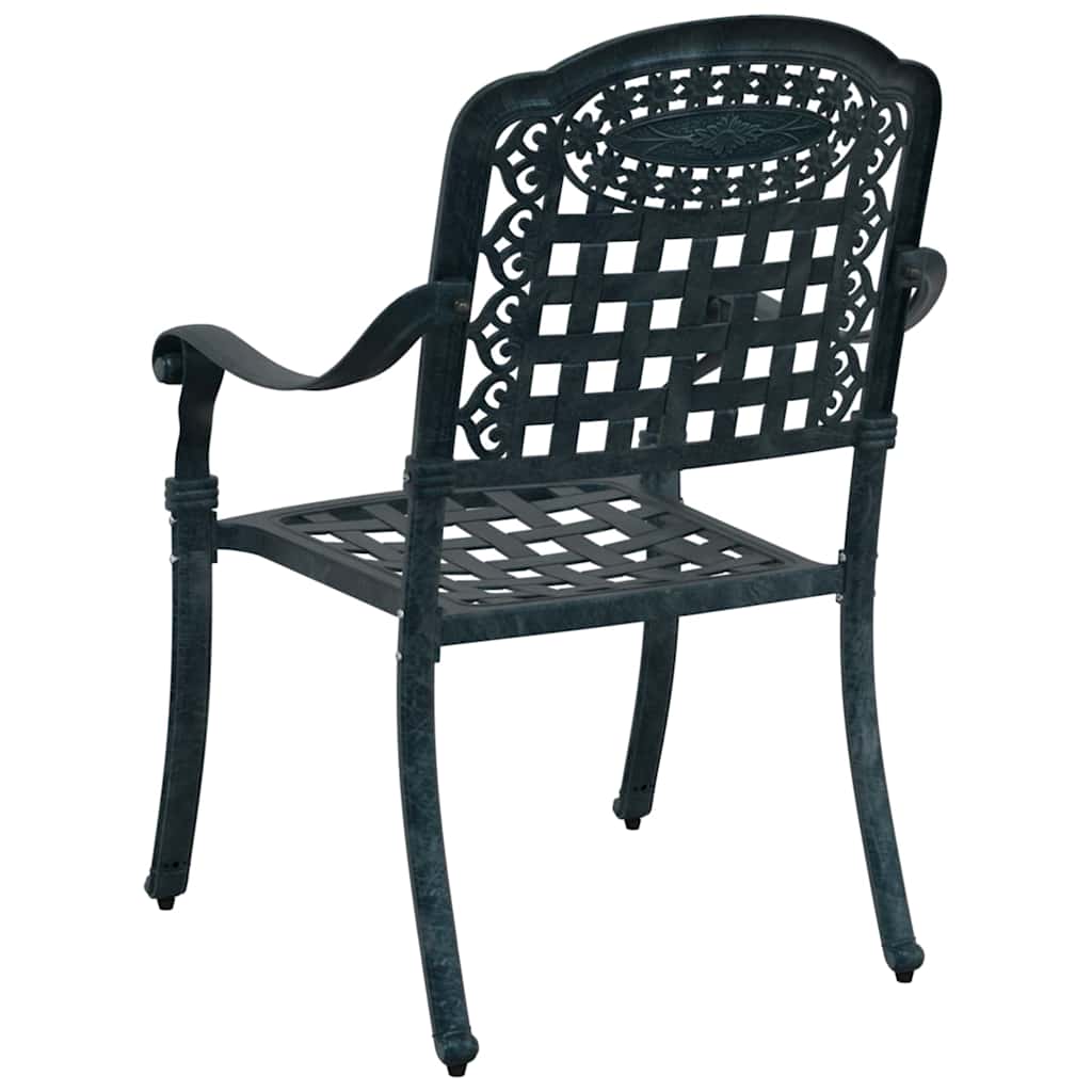 vidaXL Garden Chair 2 pcs Green 55 x 56.5 x 91cm Aluminium