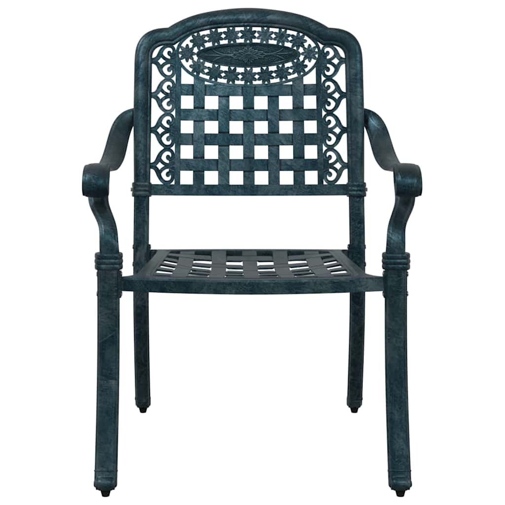 vidaXL Garden Chair 2 pcs Green 55 x 56.5 x 91cm Aluminium