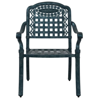 vidaXL Garden Chair 2 pcs Green 55 x 56.5 x 91cm Aluminium