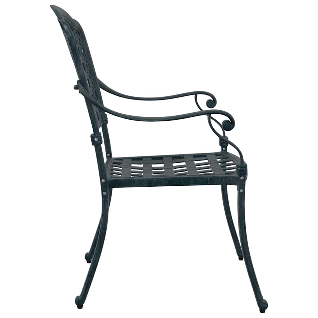 vidaXL Garden Chair 2 pcs Green 55 x 56.5 x 91cm Aluminium