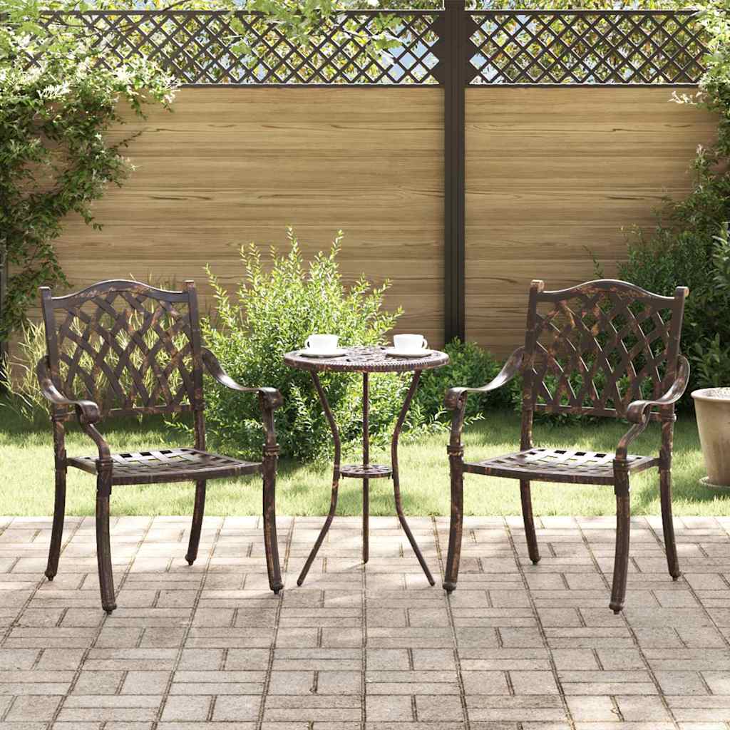 vidaXL Garden Chair 2 pcs Bronze 56 x 55 x 92.5cm Aluminium