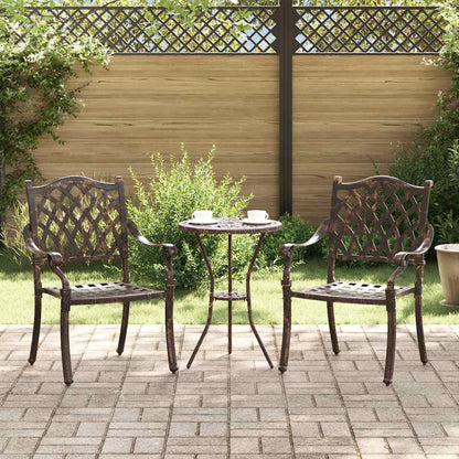 vidaXL Garden Chair 2 pcs Bronze 56 x 55 x 92.5cm Aluminium