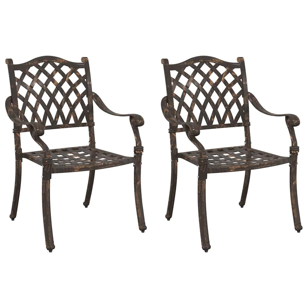 vidaXL Garden Chair 2 pcs Bronze 56 x 55 x 92.5cm Aluminium