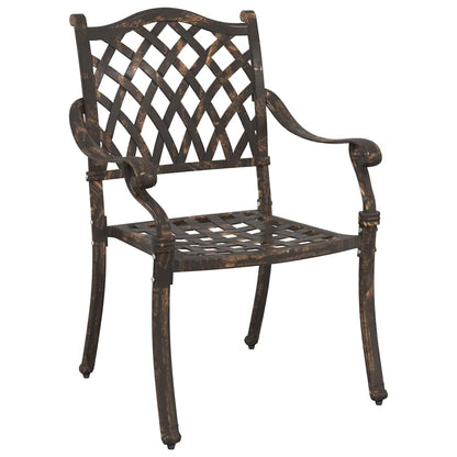 vidaXL Garden Chair 2 pcs Bronze 56 x 55 x 92.5cm Aluminium