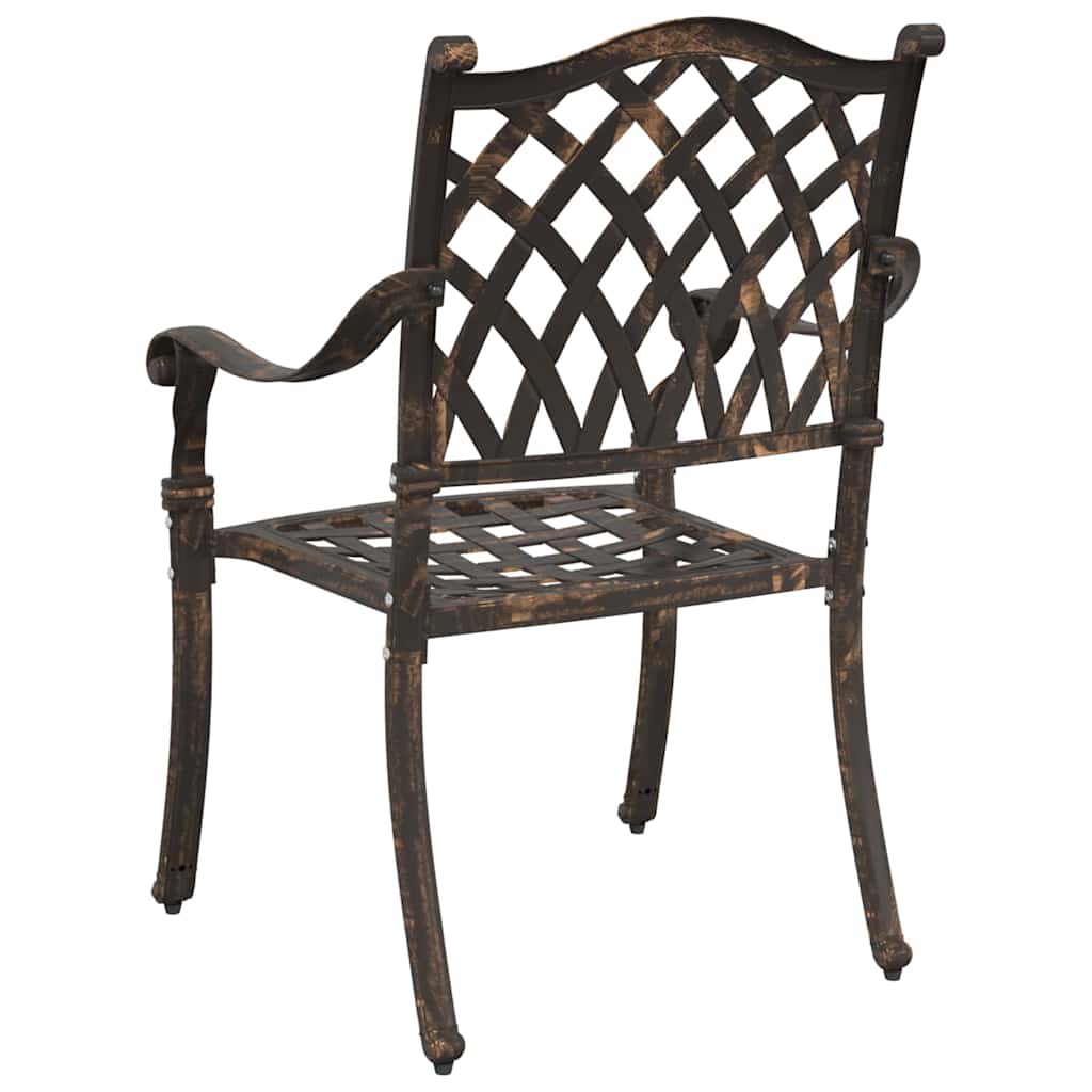 vidaXL Garden Chair 2 pcs Bronze 56 x 55 x 92.5cm Aluminium