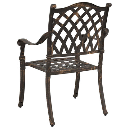 vidaXL Garden Chair 2 pcs Bronze 56 x 55 x 92.5cm Aluminium