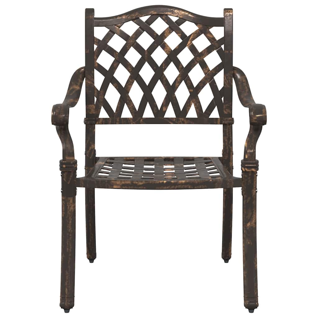 vidaXL Garden Chair 2 pcs Bronze 56 x 55 x 92.5cm Aluminium