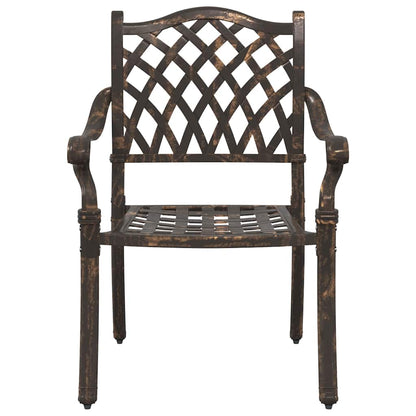 vidaXL Garden Chair 2 pcs Bronze 56 x 55 x 92.5cm Aluminium