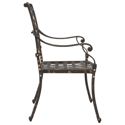 vidaXL Garden Chair 2 pcs Bronze 56 x 55 x 92.5cm Aluminium