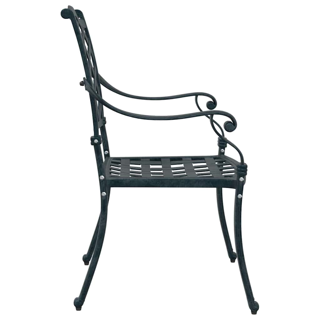 vidaXL Garden Chair 2 pcs Green 56 x 55 x 92.5cm Aluminium