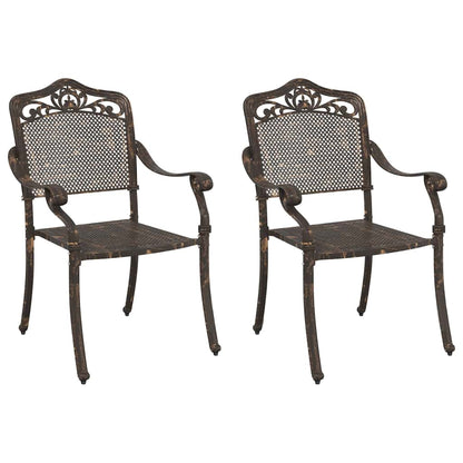 vidaXL Garden Chair 2 pcs Bronze 55 x 55 x 92.5cm Aluminium