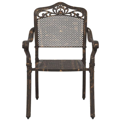 vidaXL Garden Chair 2 pcs Bronze 55 x 55 x 92.5cm Aluminium