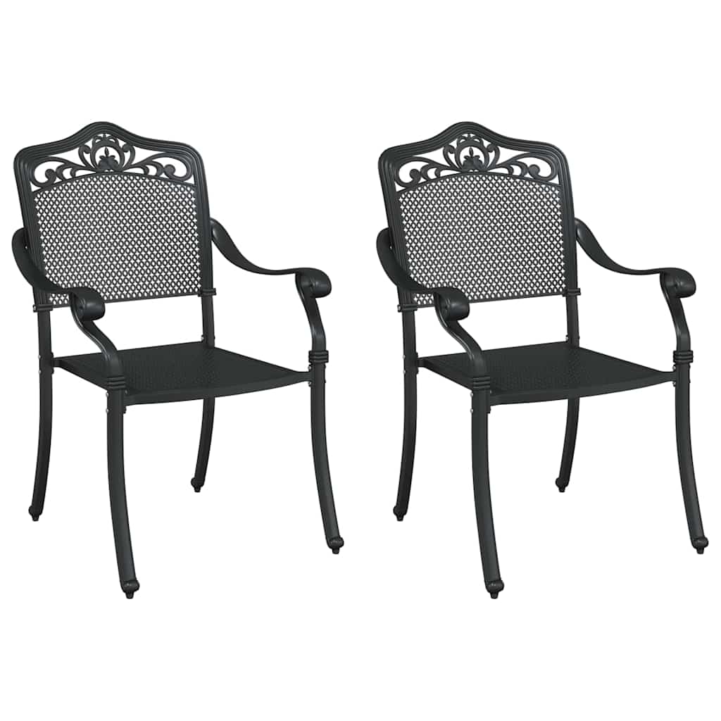 vidaXL Garden Chair 2 pcs Black 55 x 55 x 92.5cm Aluminium