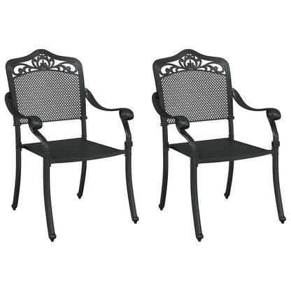 vidaXL Garden Chair 2 pcs Black 55 x 55 x 92.5cm Aluminium