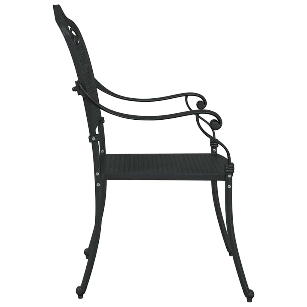 vidaXL Garden Chair 2 pcs Black 55 x 55 x 92.5cm Aluminium